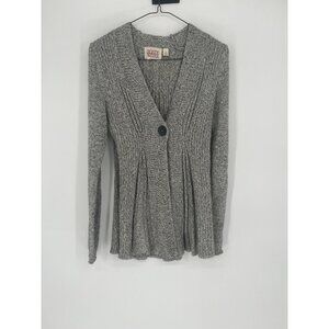 Anthropologie Rosie Neira Womens Sz XS Sweater Gray Cardigan Button Long Sleeve